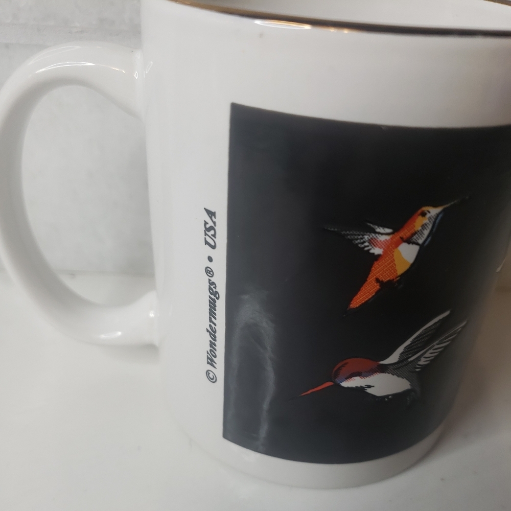 Wondermugs hummingbirds flowers color changing mug